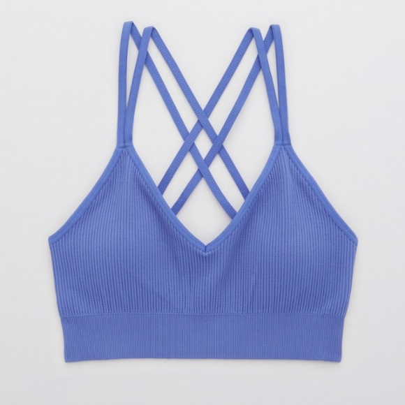 aerie Other - 🆕️NWT Aerie Seamless Strappy Padded Bralette in 'Baja Blue'